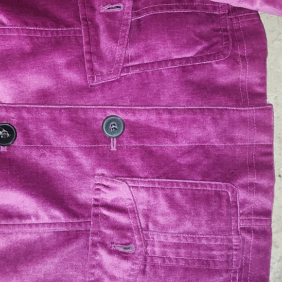 Covington Women's Magenta Fushia Velvet Button Down Jacket Large - Picture 6 of 13